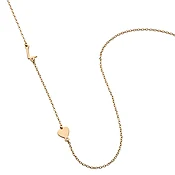 14K Gold over Sterling Asymmetrical Initial with Heart Necklace