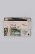 Bohemian Hat Styling Kit - Blue & Silver Studded Brooch