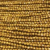 4mm Czech Fire Polish Beads - Mustard Travertine