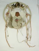 Crafted Native American Dream Catcher Beaded Mandala Feathers Leather Fringe L3Z