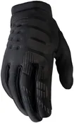 100% Brisker Gloves - Black Full Finger Men's Medium