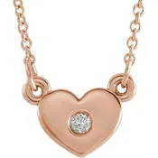 14K Gold .03 CTW Diamond Heart 16’ Necklace