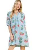 Abstract Print Mini Dress by Umgee in Light Blue