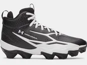 UA Spotlight Hammer JR Kids Football Cleat-Black/White