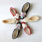 Vintage Floral Slippers Crochet Pattern