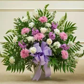 Tribute Lavender & White Floor Basket Arrangement
