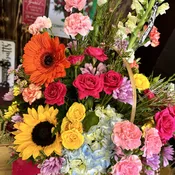 BRIGHT BEAUTIFUL BASKET ARRANGEMENT