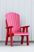 Heavy Duty Poly Lawn, Patio, Beach, and Fanback Camping Chair Red