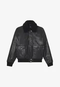 Amelia Jacket - Black leather bomber jacket