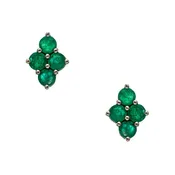 Asher Studs Sterling Silver Emerald