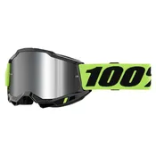 100% Accuri 2 Goggles-Neon Yellow-Silver Mirror Lens