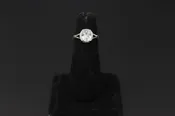 925 Sterling Silver Round CZ Halo Solitaire Ring #60347