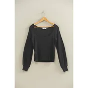 Anything But Square Sweater Top || Black or Cream