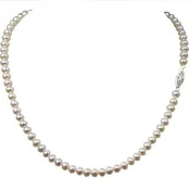 Single Strand Pearl Choker Necklace | AAA 6-6.5 mm Natural White Freshwater Cultured