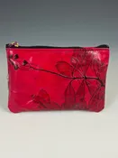 Leaf Leather Medium Coin Purse in Red — Suzanne Crane Fine Stoneware