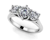 10 Prong Three Stone Diamond Engagment Diamond Ring with 2.00 ct. (1.00 ct. center diamond)