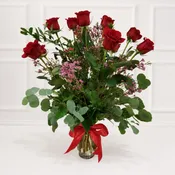 1 Dozen Roses Arranged (Any Color)
