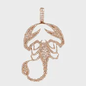 10k Rose Gold Full Diamond Scorpion Pendant