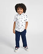 Baby And Toddler Boys Roll Cuff Pull On Chino Pants - Blue