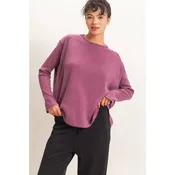 Dark Cherry Mineral Washed Waffle Knit Top
