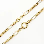 000HVW8604030. 14K Solid Gold Hollow 1 Long and 5 Short Fancy Necklace