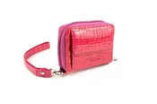 Cash Card Coin Accordion RFID Clutch with Wristlet (Croco)