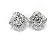 Estate Designer Round Brilliant Diamond Earrings 3.51 carats