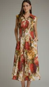 Aspen - Fall Floral Midi Dress