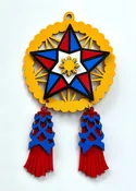 Yellow, Red, Blue Wood Parol Ornament