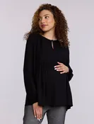 Long Sleeve Keyhole Blouse