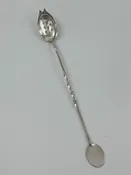 8 1/4" Antique Sterling Silver Twisted Olive Spoon, Cocktail Stirrer #6 by Gorham