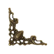 100 Bronze Tone Flat Vintage Style Filigree Embellishment Findings, frame corner, box corner findings, bulk package, fil0056b