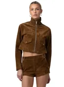 HIGH COLLAR JACKET-DOUBLE ESPRESSO