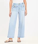 Curvy Palmer Wide Leg Crop Jeans in Light Vintage Indigo Wash