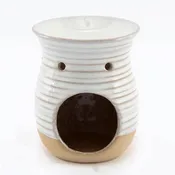 10cm Cream Ribbed Oil Burner