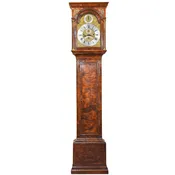 18th Century Burl Walnut Tall Case Clock by John Bushman