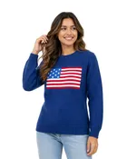 American Flag Loose Fit Knit Crewneck Sweater