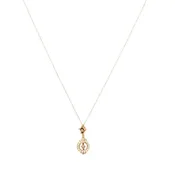 13K Gold & Diamond Victorian Style 18” Pendant Necklace
