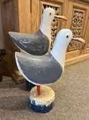 The Spanish Wells Watchers — Handcrafted Coastal Gull Sculpture (Small / Large)