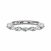 1.00 ct Marquise Cut Diamond Band In White Gold