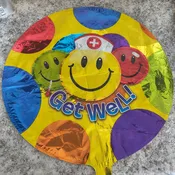 #112 Get Well Smiley Balloon — Sweet Pea Designs