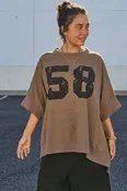 Retro Graphic Oversized French Terry Top