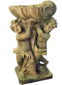 Cherubs with Shell Garden Birdbath 36″