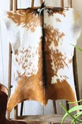 Brown & White Speckled Goat Hide Rug #449