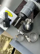 Barb and Check Valve For Diffuser w/ Clamps