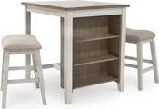 Signature Design by Ashley Skempton Counter Height Dining Table and Bar Stools Set of 3