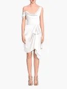 Asymmetric Satin Mini Dress