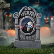Animated Light Up Skull Tombstone Halloween Decoration
