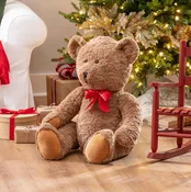 Oversized Plush Bear with Bow