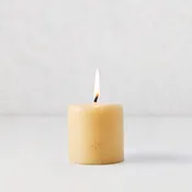 Amber Unscented Pillar Candle (3" x 3")